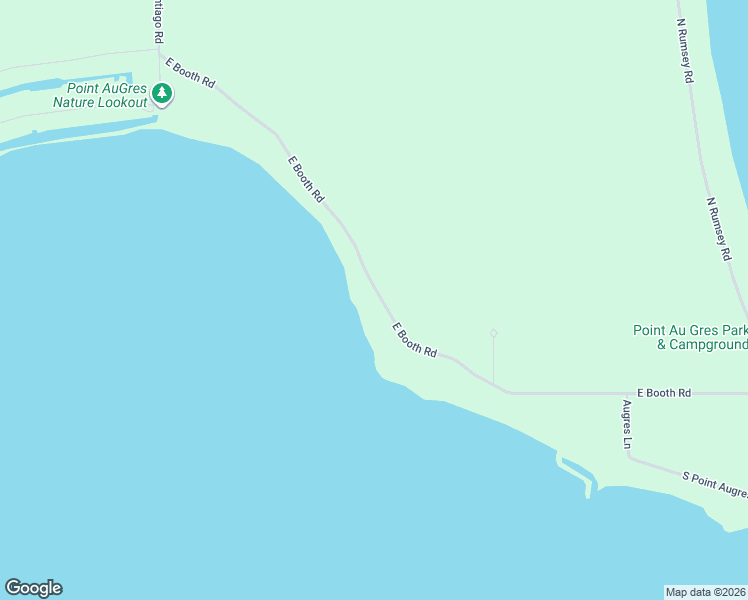 map of restaurants, bars, coffee shops, grocery stores, and more near 2839 East Booth Road in Au Gres