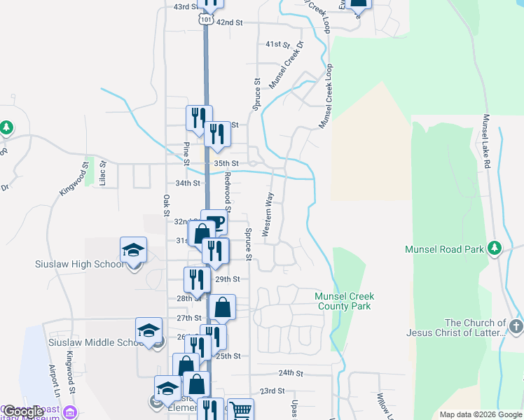 map of restaurants, bars, coffee shops, grocery stores, and more near 880 Western Way in Florence