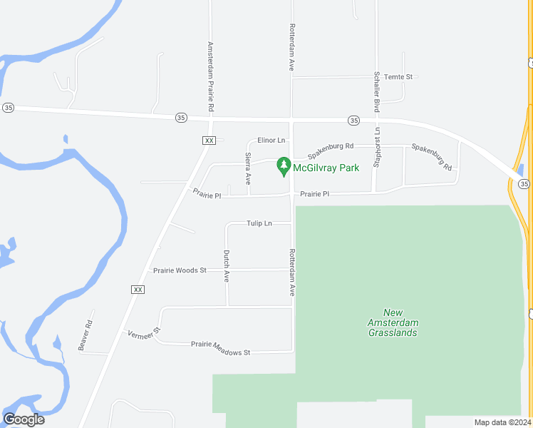 map of restaurants, bars, coffee shops, grocery stores, and more near W7936 Tulip Lane in Holmen