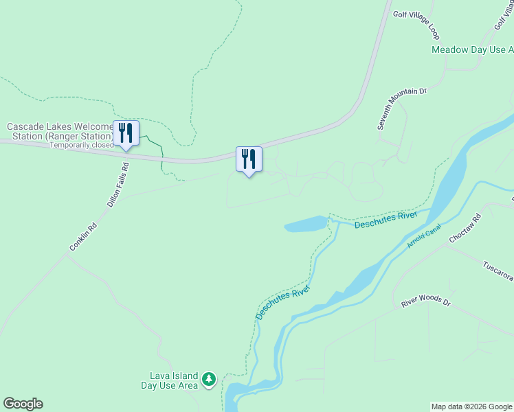 map of restaurants, bars, coffee shops, grocery stores, and more near 18575 Southwest Century Drive in Bend