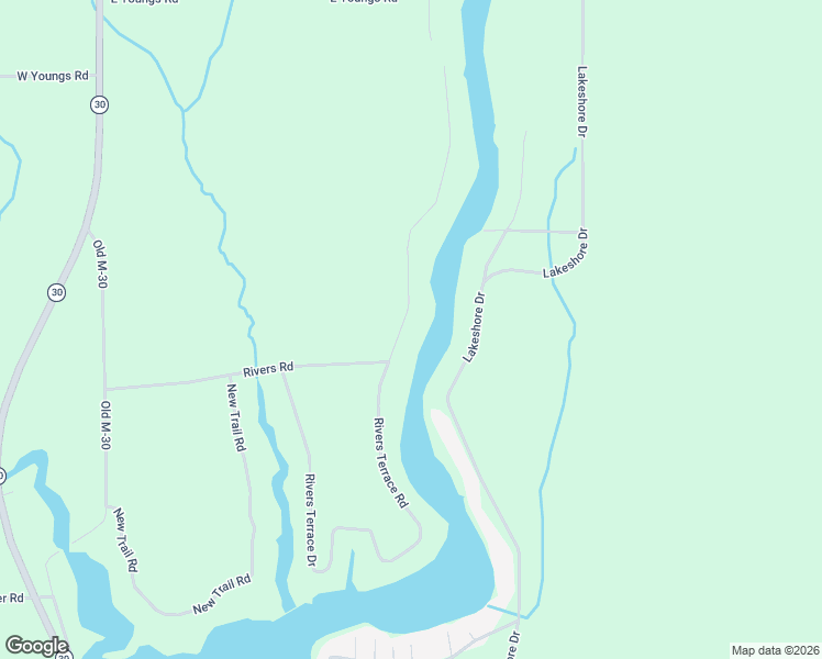 map of restaurants, bars, coffee shops, grocery stores, and more near 840 Rivers Terrace Rd in Gladwin