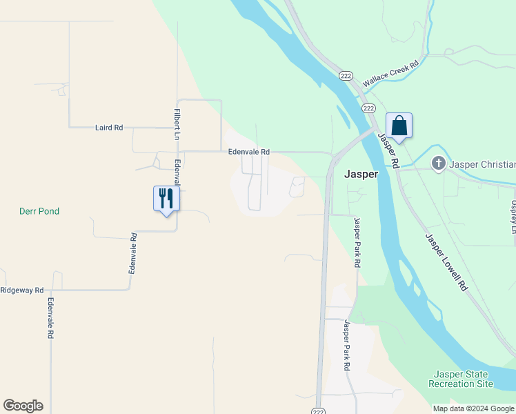 map of restaurants, bars, coffee shops, grocery stores, and more near 85961 Edenvale Road in Pleasant Hill
