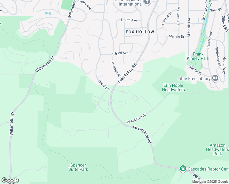 map of restaurants, bars, coffee shops, grocery stores, and more near 5393 Fox Hollow Road in Eugene