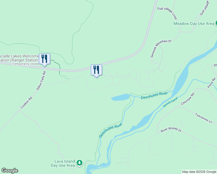 map of restaurants, bars, coffee shops, grocery stores, and more near 18575 Southwest Century Drive in Bend