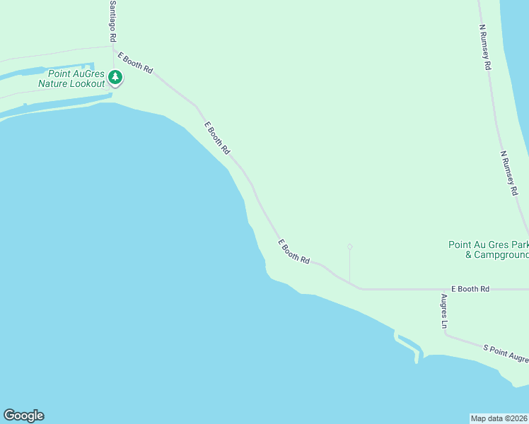 map of restaurants, bars, coffee shops, grocery stores, and more near 2839-2929 East Booth Road in Au Gres