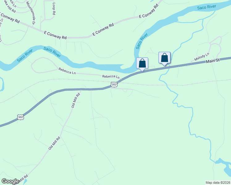 map of restaurants, bars, coffee shops, grocery stores, and more near 39 Hunting Ridge Road in Conway