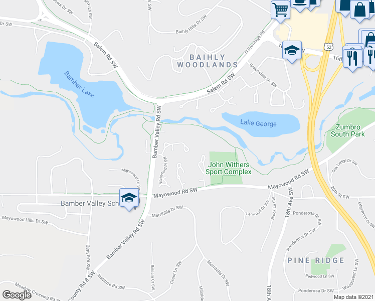 map of restaurants, bars, coffee shops, grocery stores, and more near 1872 Topaz Pointe Lane Southwest in Rochester