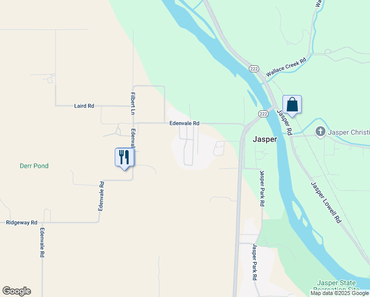 map of restaurants, bars, coffee shops, grocery stores, and more near 85961 Edenvale Road in Pleasant Hill