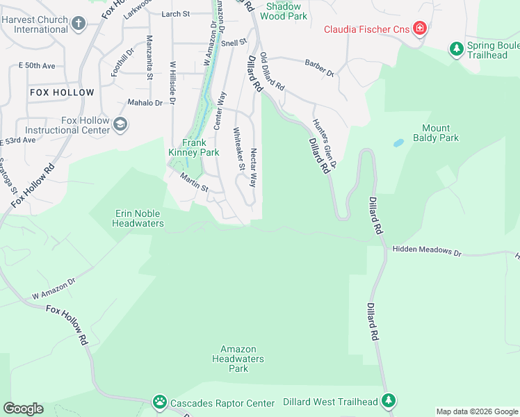 map of restaurants, bars, coffee shops, grocery stores, and more near 5165 Nectar Way in Eugene