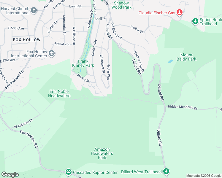 map of restaurants, bars, coffee shops, grocery stores, and more near 5165 Nectar Way in Eugene