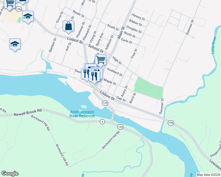 map of restaurants, bars, coffee shops, grocery stores, and more near 8 Pine Street in Lisbon