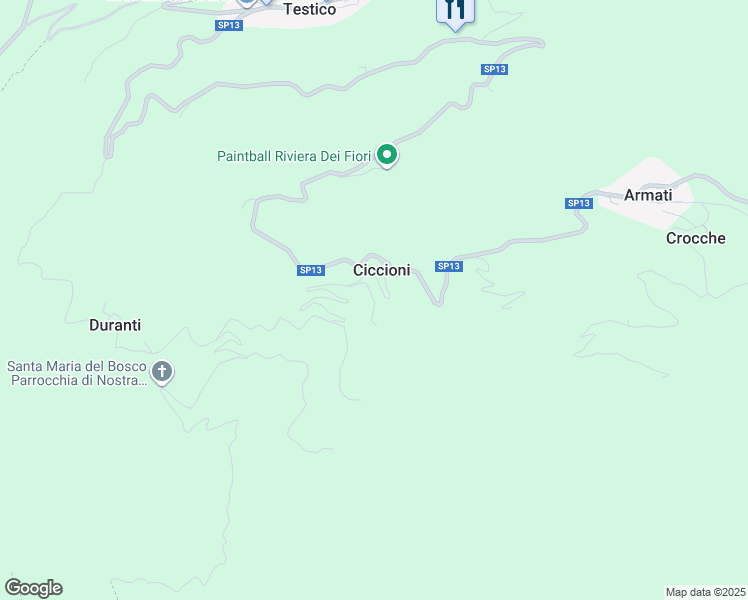map of restaurants, bars, coffee shops, grocery stores, and more near 9 Località Ciccioni in Ciccioni