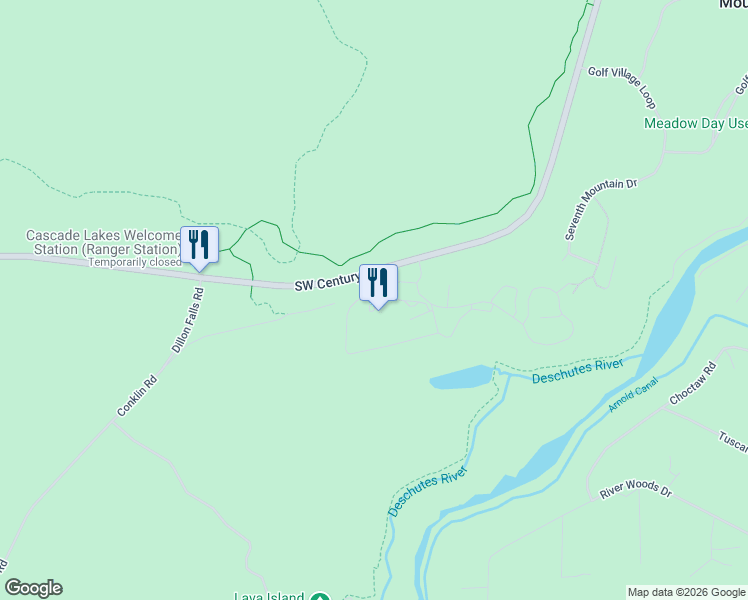 map of restaurants, bars, coffee shops, grocery stores, and more near 18556 State Highway 372 in Bend