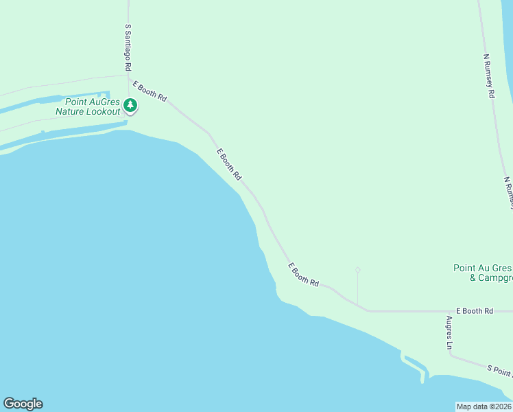 map of restaurants, bars, coffee shops, grocery stores, and more near 2548-2812 East Booth Road in Au Gres