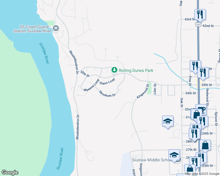 map of restaurants, bars, coffee shops, grocery stores, and more near 709 Quanagh Court in Florence