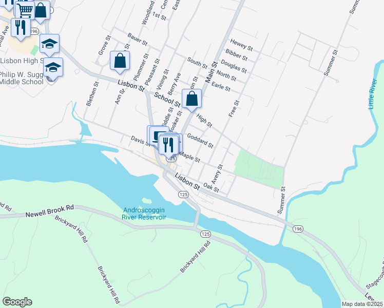 map of restaurants, bars, coffee shops, grocery stores, and more near 8 Pine Street in Lisbon