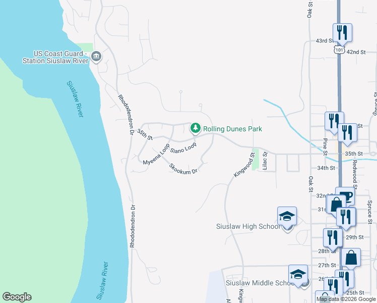 map of restaurants, bars, coffee shops, grocery stores, and more near 709 Quanagh Court in Florence
