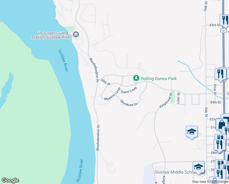 map of restaurants, bars, coffee shops, grocery stores, and more near 564 Skookum Court in Florence
