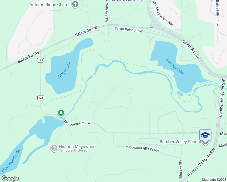 map of restaurants, bars, coffee shops, grocery stores, and more near 3325 Mayowood Road Southwest in Rochester
