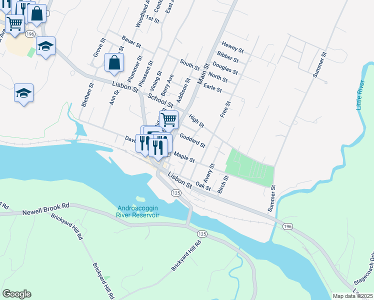 map of restaurants, bars, coffee shops, grocery stores, and more near 8 Pine Street in Lisbon