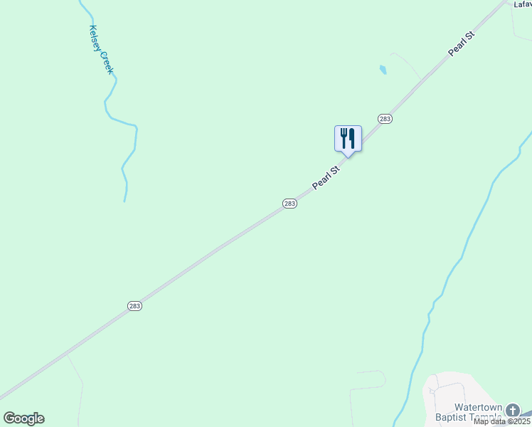 map of restaurants, bars, coffee shops, grocery stores, and more near 25698 New York 283 in Watertown