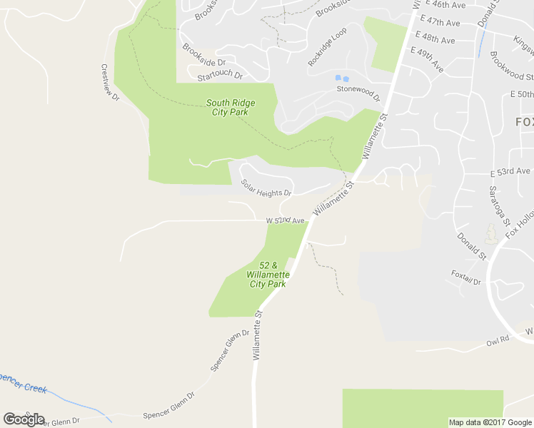 map of restaurants, bars, coffee shops, grocery stores, and more near 111 West 52nd Avenue in Eugene
