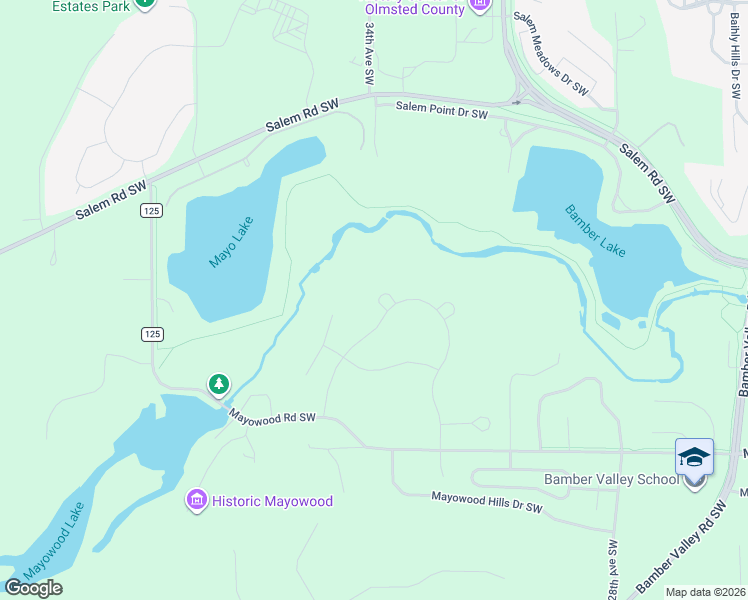 map of restaurants, bars, coffee shops, grocery stores, and more near 3325 Mayowood Road Southwest in Rochester