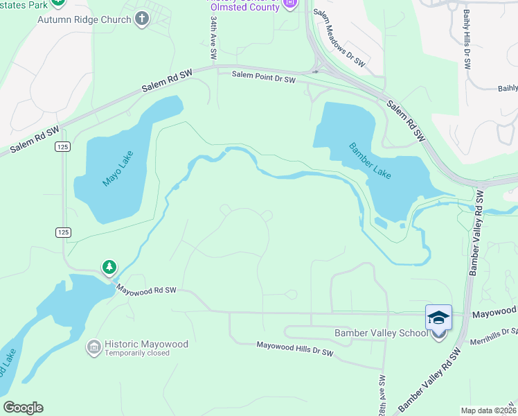 map of restaurants, bars, coffee shops, grocery stores, and more near Unnamed Road in Rochester