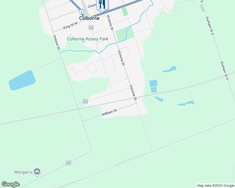 map of restaurants, bars, coffee shops, grocery stores, and more near 89 Division Street in Colborne