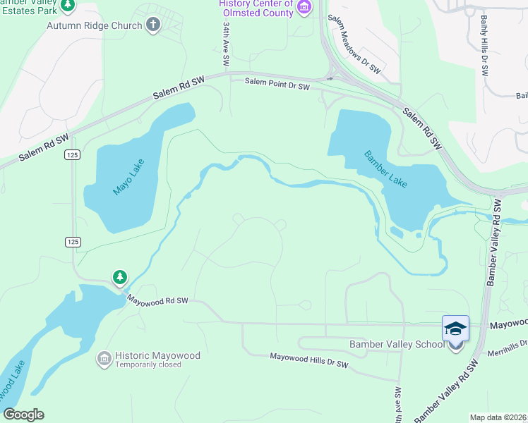 map of restaurants, bars, coffee shops, grocery stores, and more near 3325 Mayowood Road Southwest in Rochester