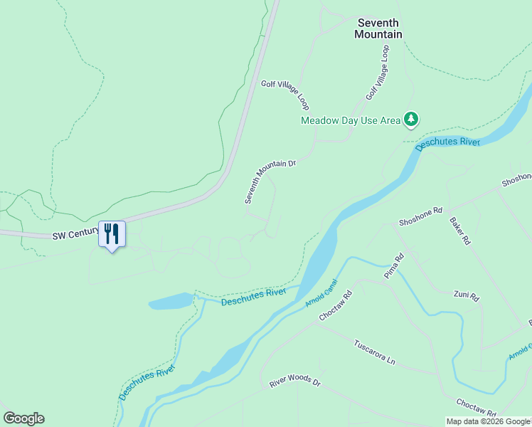 map of restaurants, bars, coffee shops, grocery stores, and more near 60474 Seventh Mountain Drive in Bend