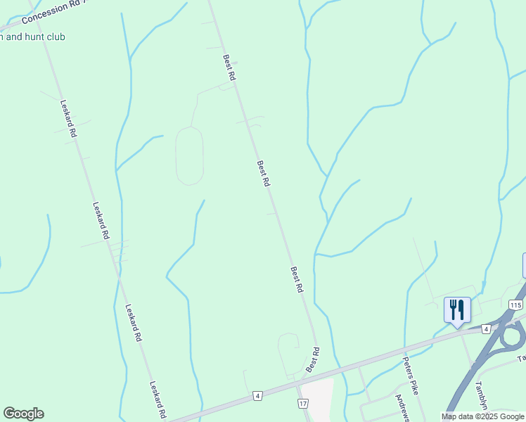 map of restaurants, bars, coffee shops, grocery stores, and more near 6160 Best Road in Clarington