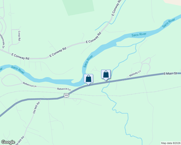 map of restaurants, bars, coffee shops, grocery stores, and more near 78 Saco Pines Drive in Conway