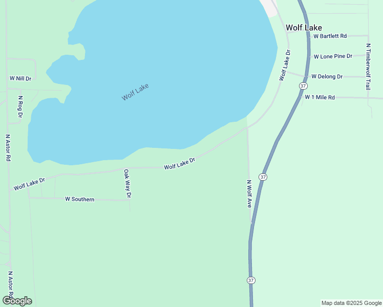 map of restaurants, bars, coffee shops, grocery stores, and more near 1800 Wolf Lake Drive in Baldwin
