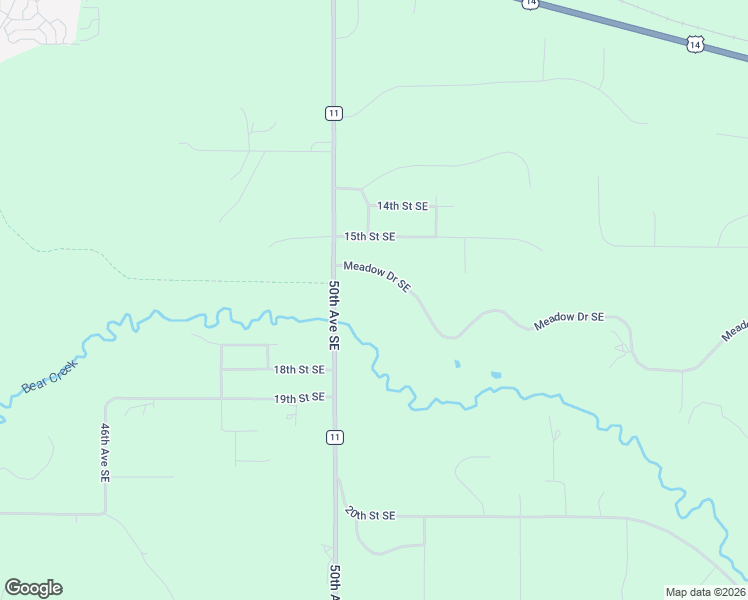 map of restaurants, bars, coffee shops, grocery stores, and more near 5094 Meadow Drive Southeast in Rochester
