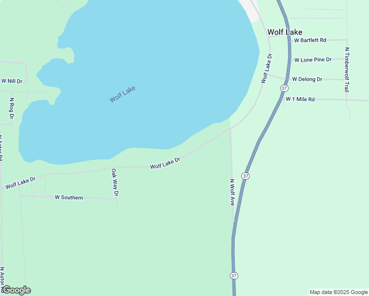 map of restaurants, bars, coffee shops, grocery stores, and more near 1800 Wolf Lake Drive in Baldwin