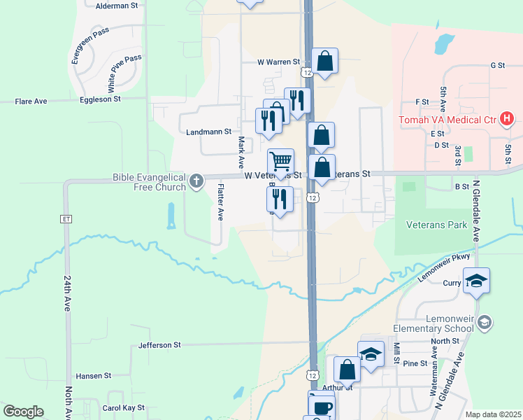 map of restaurants, bars, coffee shops, grocery stores, and more near 1010 Berry Avenue in Tomah