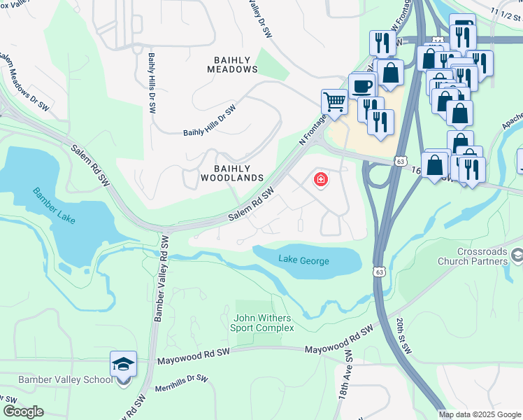 map of restaurants, bars, coffee shops, grocery stores, and more near 2053 Carriage Drive in Rochester