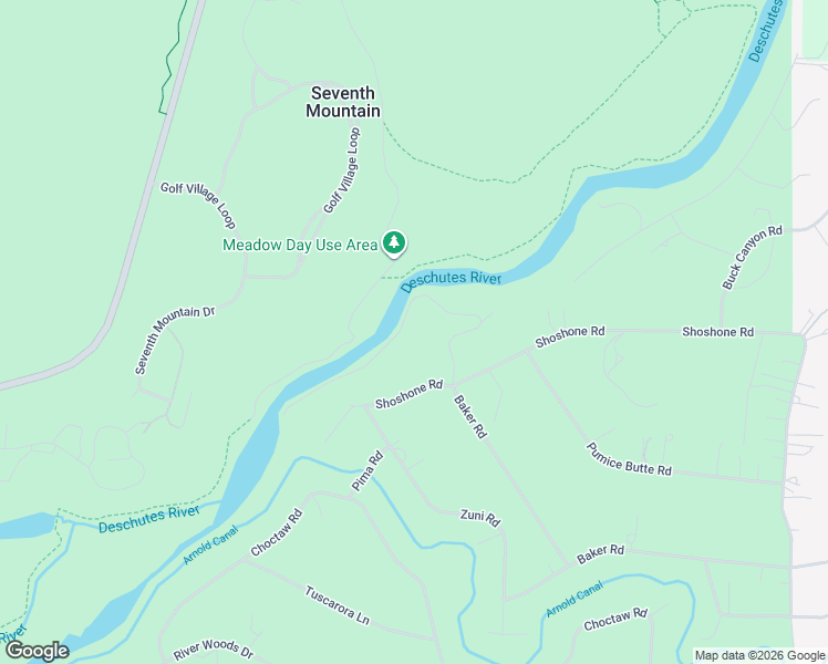 map of restaurants, bars, coffee shops, grocery stores, and more near 18861 Baker Road in Bend