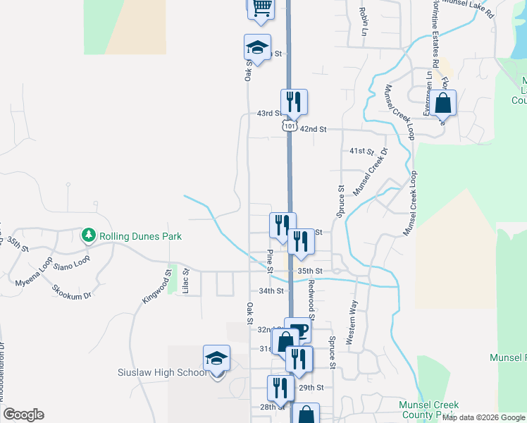 map of restaurants, bars, coffee shops, grocery stores, and more near 1627 38th Loop in Florence
