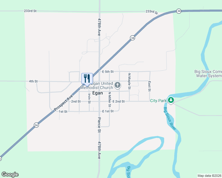 map of restaurants, bars, coffee shops, grocery stores, and more near 200 East 3rd Street in Egan