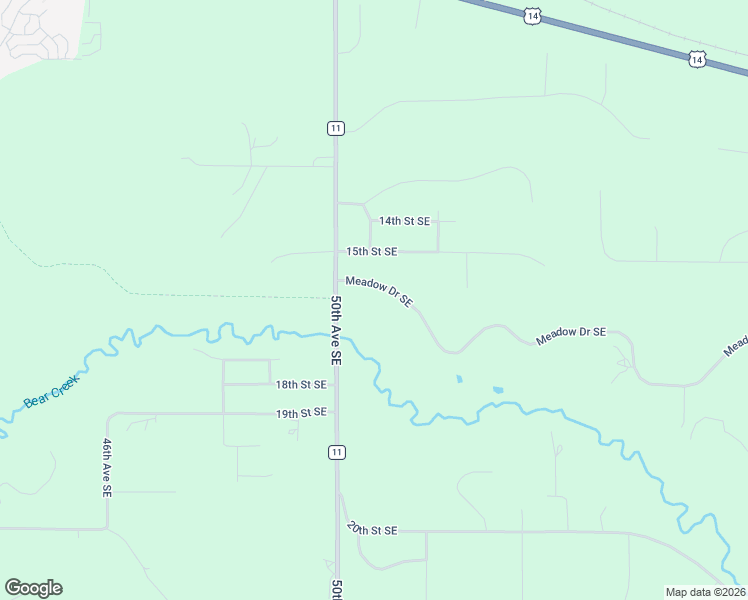 map of restaurants, bars, coffee shops, grocery stores, and more near 5094 Meadow Drive Southeast in Rochester