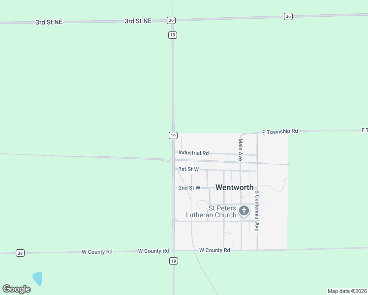 map of restaurants, bars, coffee shops, grocery stores, and more near 202 Dakota Avenue in Wentworth