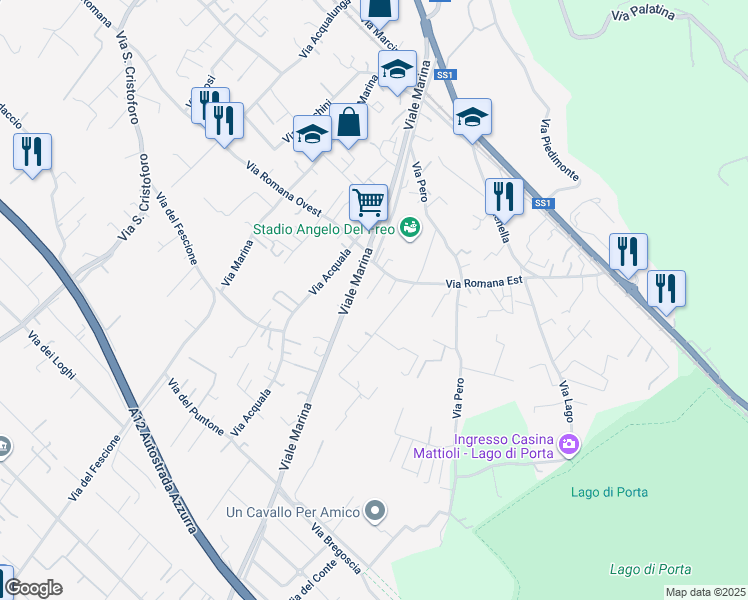 map of restaurants, bars, coffee shops, grocery stores, and more near 4/C Via Romana Est in Capanne-Prato-Cinquale