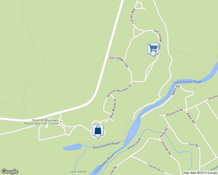 map of restaurants, bars, coffee shops, grocery stores, and more near 60563 Seventh Mountain Drive in Bend
