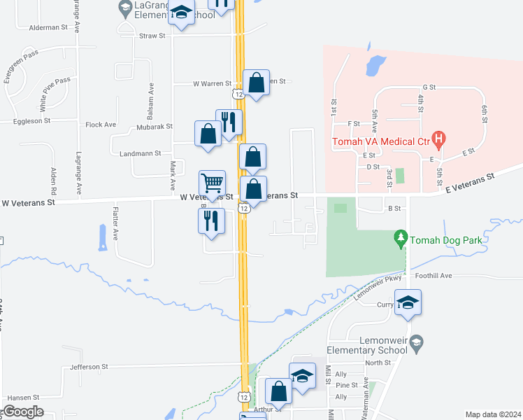 map of restaurants, bars, coffee shops, grocery stores, and more near 105 East Veterans Street in Tomah