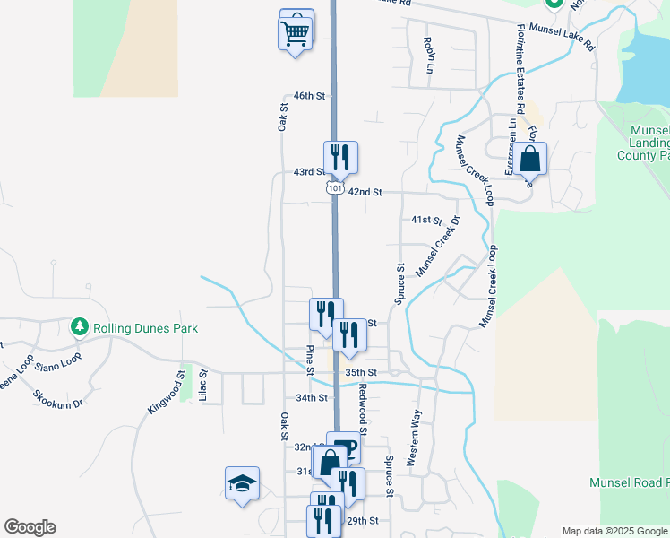 map of restaurants, bars, coffee shops, grocery stores, and more near 3829 Oregon Coast Highway in Florence