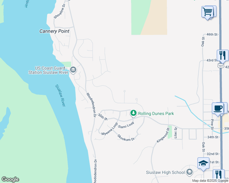 map of restaurants, bars, coffee shops, grocery stores, and more near 1031 Royal Saint Georges Drive in Florence