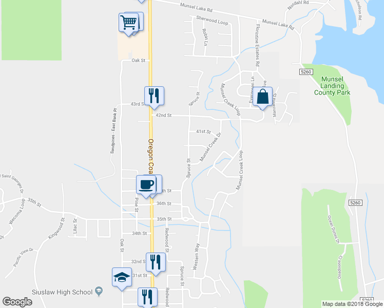 map of restaurants, bars, coffee shops, grocery stores, and more near 3952 Spruce Street in Florence