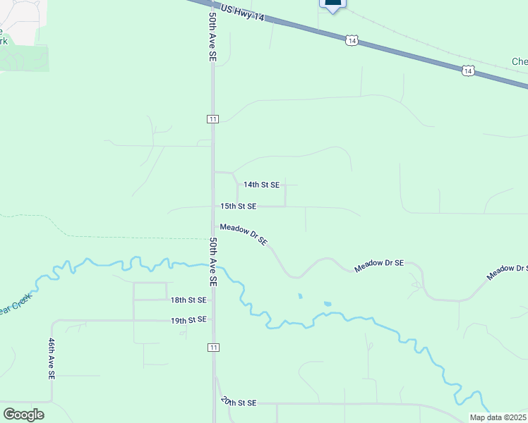 map of restaurants, bars, coffee shops, grocery stores, and more near 5150 15th Street Southeast in Rochester